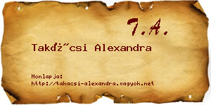 Takácsi Alexandra névjegykártya